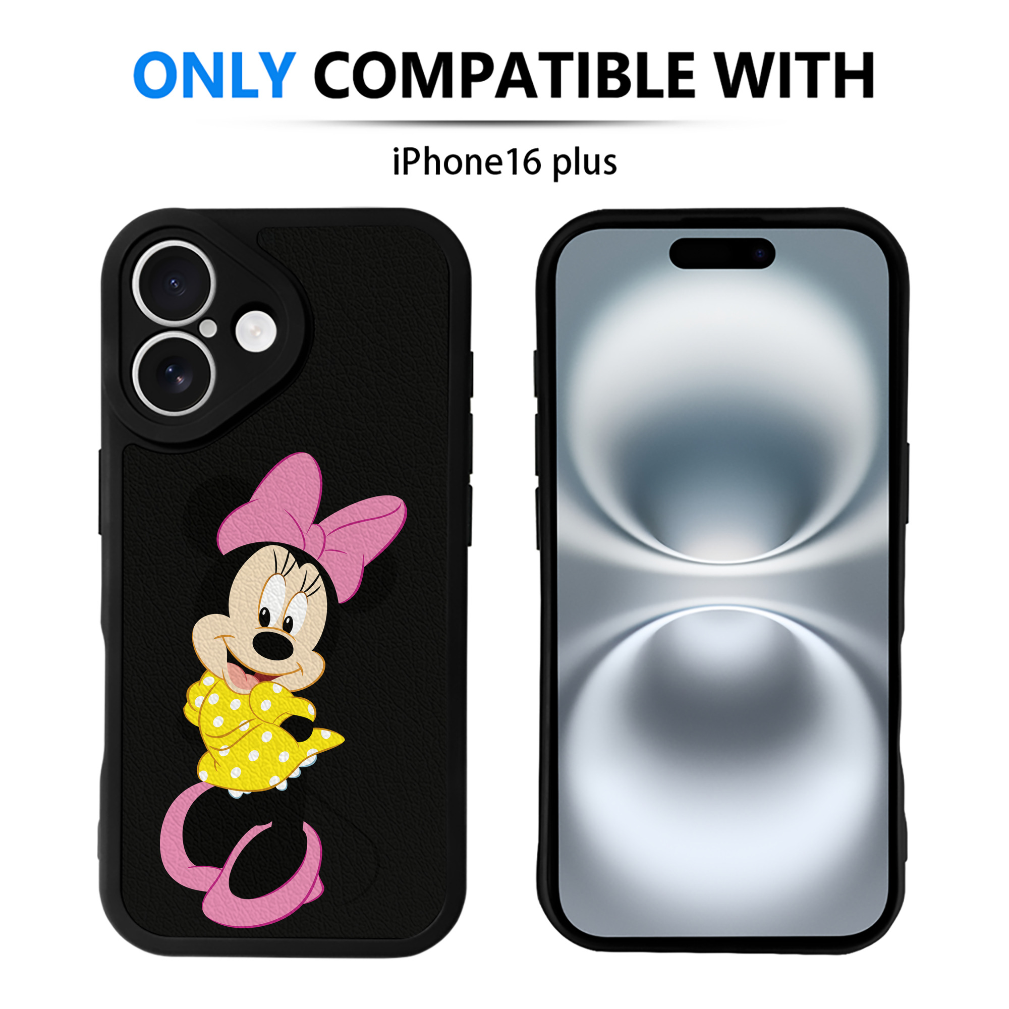 （画像用） ミッキーマウス Mickey Mouse 【iPhone 16シリーズ対応】シリコンスマホケース（レザー調） 材質：シリコン